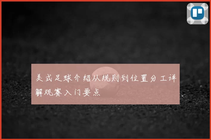 美式足球介绍从规则到位置分工详解观赛入门要点